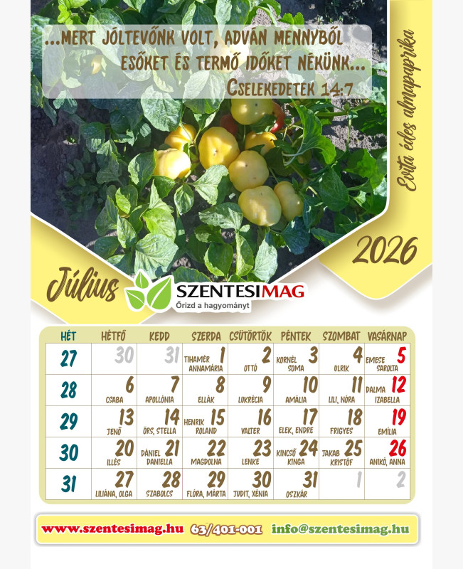 Naptár 2026